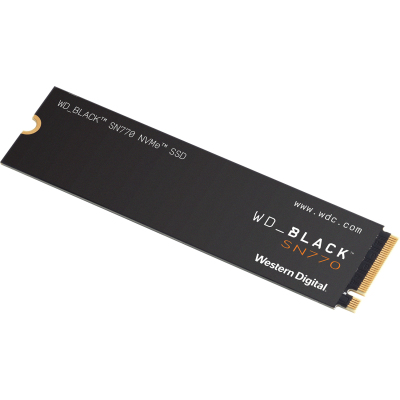 Твердотельный накопитель/ WD SSD Black SN770 NVMe, 2.0TB, M.2(22x80mm), NVMe, PCIe 4.0 x4, 3D TLC, R/W 5150/4850MB/s, IOPs 650 000/800 000, TBW 1200, DWPD 0.3 (12 мес.)