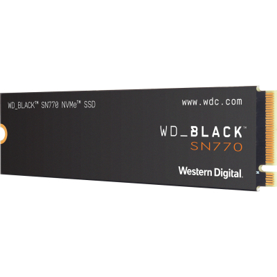 Твердотельный накопитель/ WD SSD Black SN770 NVMe, 250GB, M.2(22x80mm), NVMe, PCIe 4.0 x4, 3D TLC, R/W 4000/2000MB/s, IOPs 240 000/470 000, TBW 200, DWPD 0.4 (12 мес.)