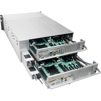 Серверная платформа/ HA401-VG, 4U 24-bay storage server, 24x SATA/SAS hot-swap 3.5"/2.5" universal bay, 2x canister, 4x 9mm 2.5" internal bay, 12G expander board with 2x SFF-8643, 2x SFF-8644, 1300W 1+1 redundant power supply, 4x 6056 fans, 2U heatsink, A