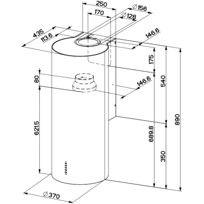 Настенная вытяжка Faber CYLINDRA PLUS BK MATT A37