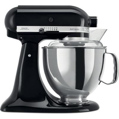 Настольный миксер с откидным блоком KitchenAid Artisan 4.8 л, черный, 5KSM175PSEOB