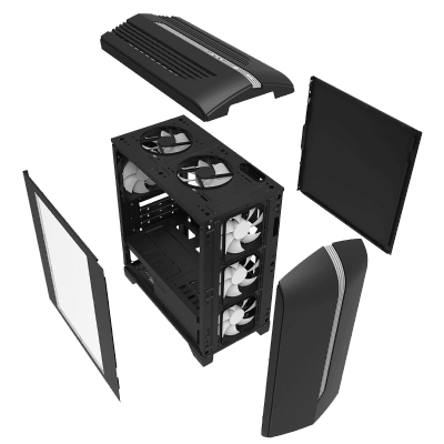 Компьютерный корпус, без блока питания mATX Gamemax Centauri BG H601
