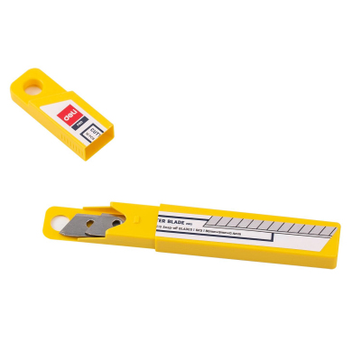 Лезвие для канцелярского ножа Deli E2012 9мм сталь (10шт/уп) пласт.кор