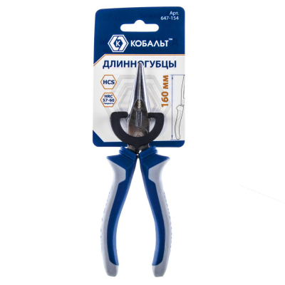 Длинногубцы КОБАЛЬТ 160 мм, подвес 647-154