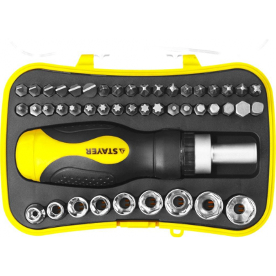 Отвертка реверсивная с насадками 46 шт мм Stayer Compact-46 25084-H46