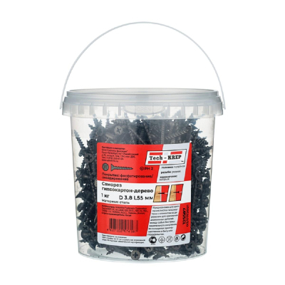 Саморезы ШСГД 3,8х55 (1 кг) - ведро Tech-Krep 125587