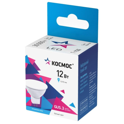 Лампа светодиодная КОСМОС JCDR 12W 174-265V GU5.3 4500K