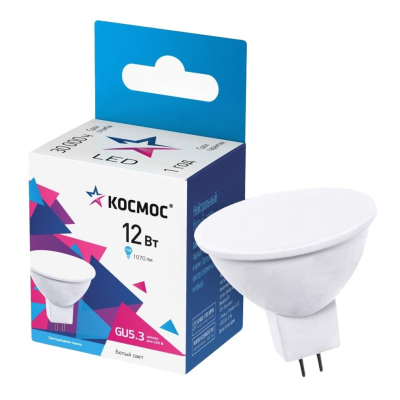 Лампа светодиодная КОСМОС JCDR 12W 174-265V GU5.3 4500K