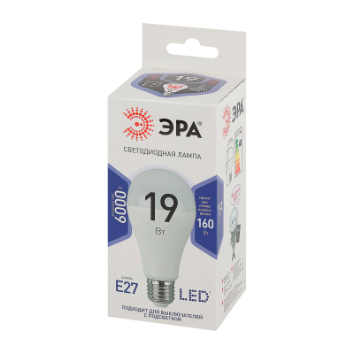Лампа светодиодная ЭРА STD LED A65-19W-860-E27 E27 / Е27 19Вт холодный свет