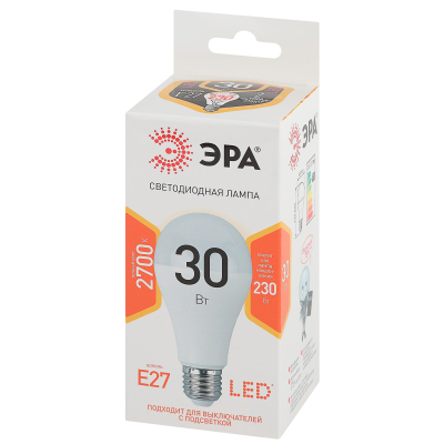 Лампа светодиодная ЭРА STD LED A65-30W-827-E27 E27 / Е27 30Вт теплый свет