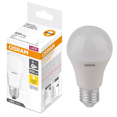 Лампа светодиодная OSRAM LED Base A, 3000К E27