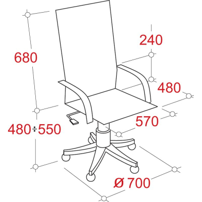 Кресло BN_Dp_Руководителя EChair-515 RT рецикл.кожа корич.,
