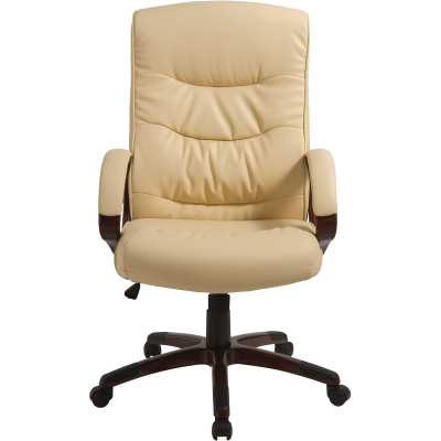 Кресло BN_Dt_Руковод. EChair-633 TR рец.кожа бежевая, пластик