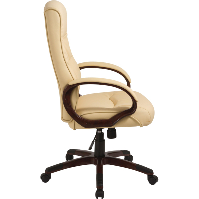 Кресло BN_Dt_Руковод. EChair-633 TR рец.кожа бежевая, пластик