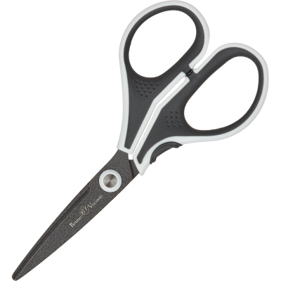 Ножницы Bruno Visconti FINECUT 130мм, тефлон.покр.,прорезин. ручки,черн-бел