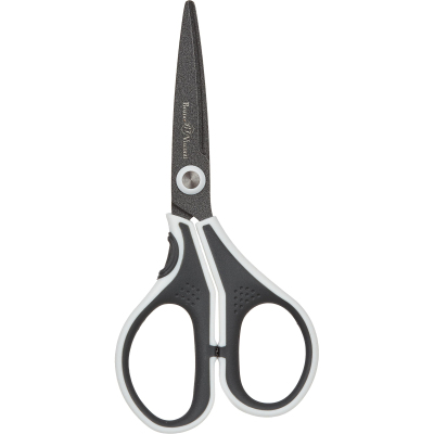 Ножницы Bruno Visconti FINECUT 130мм, тефлон.покр.,прорезин. ручки,черн-бел