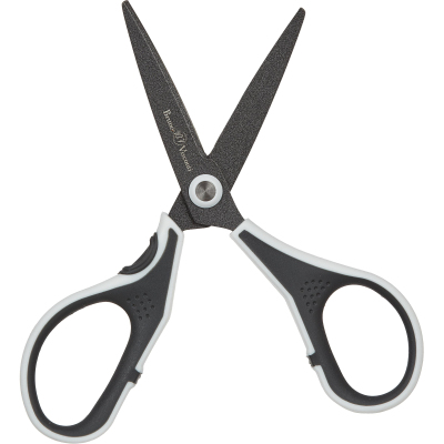 Ножницы Bruno Visconti FINECUT 130мм, тефлон.покр.,прорезин. ручки,черн-бел