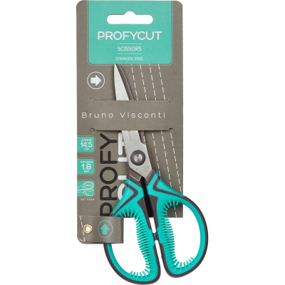 Ножницы Bruno Visconti PROFYCUT 145мм,прорезин.ручки, европодв.,зел.60-0055
