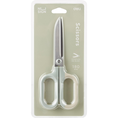 Ножницы Deli NuSign ENS055 180мм зеленые блистер