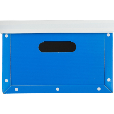 Короб архивный для хран.Attache 430х330х220 син+син.полос клепк кашир.карт