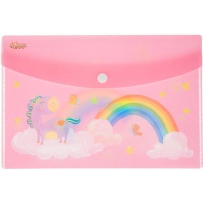 Папка-конверт на кнопке А5 №1 School Волшебный единорог 2шт/уп