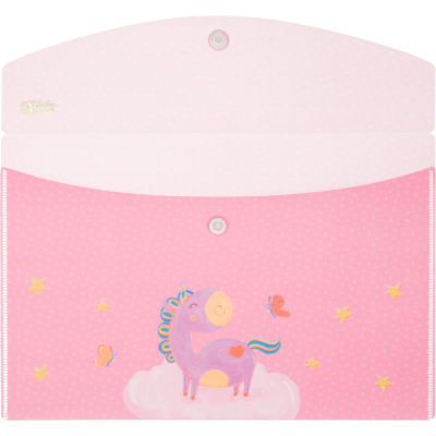 Папка-конверт на кнопке А5 №1 School Волшебный единорог 2шт/уп