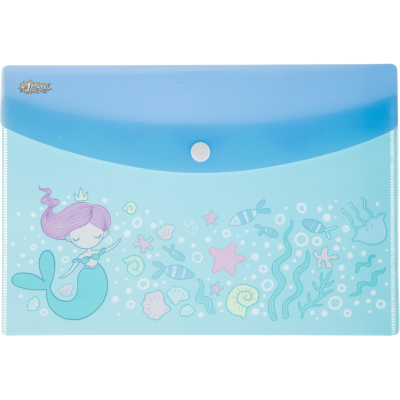 Папка-конверт на кнопке А5 №1 School Русалка 2шт/уп