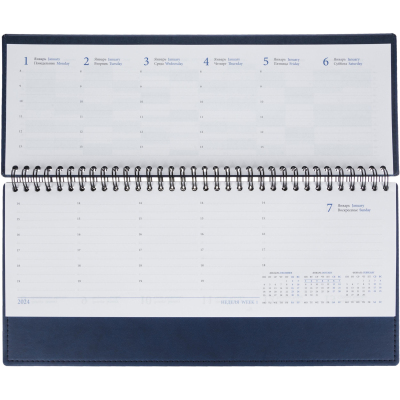 Планинг датированный 2024, синий 303х150 мм, 120стр, АТТАСНЕ Вива