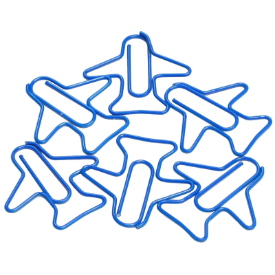 Скрепки фигурные Глобус ОйЗи Самолет С28-12СТС, 28мм, полимер, синий, 12шт/уп