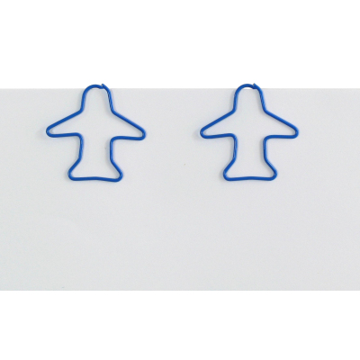 Скрепки фигурные Глобус ОйЗи Самолет С28-12СТС, 28мм, полимер, синий, 12шт/уп