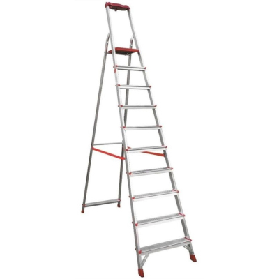 Стремянка алюминиевая усиленная 225 кг 10 ступеней, пл. лоток Новая Высота