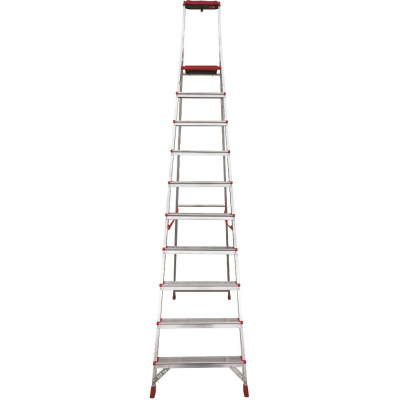 Стремянка алюминиевая усиленная 225 кг 10 ступеней, пл. лоток Новая Высота