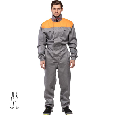Комбинезон муж. л30-КБЗ серый/оранжевый (р.44-46) 182-188