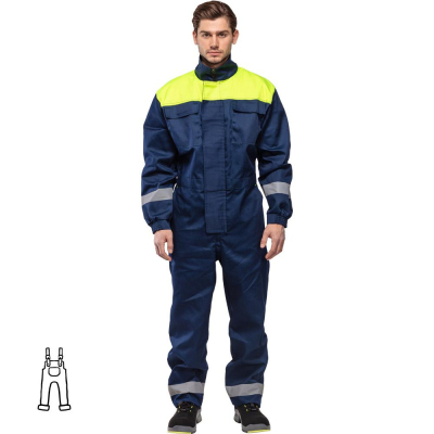 Комбинезон муж. л30-КБЗ синий/лимонный (р.44-46) 182-188
