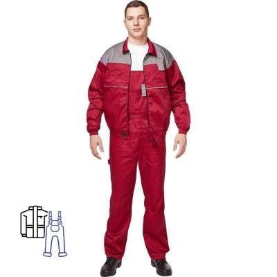 Костюм рабочий летний мужской Универсал-КПК бордо/сер р.56-58/182-188