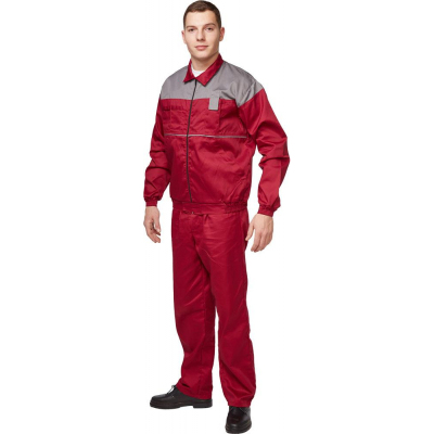 Костюм рабочий летний мужской Универсал-КПК бордо/сер р.56-58/182-188