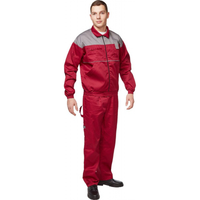 Костюм рабочий летний мужской Универсал-КПК бордо/сер р.56-58/182-188
