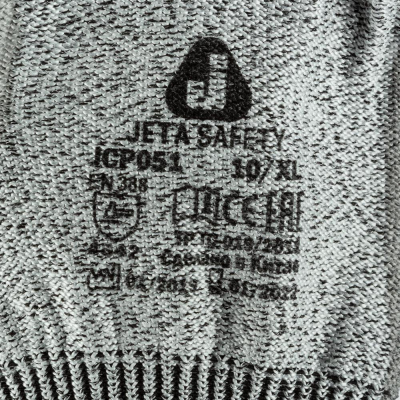 Перчатки защитные от порезов JetaSafety JCP051 трикотаж.с п/у покр.5кл р.XL