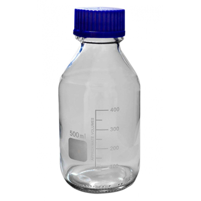 Банка лабораторная 500 мл, свет.стекло, градуир., крышка, 24 шт/уп 10006802