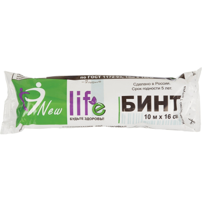 Перевяз. ср-ва Бинт стер. 10мx16см, Life (инд зеленая уп, пл.36г) 1005014