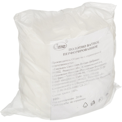 Перевяз. ср-ва Ватное полотно 100гр 260 стиков Емельянъ Савостинъ