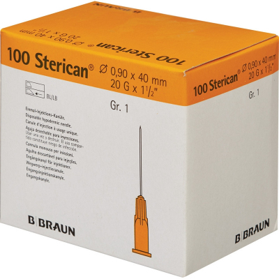 Игла пункционная Стерикан 20G (0,9х40мм) B.Braun 100шт/уп