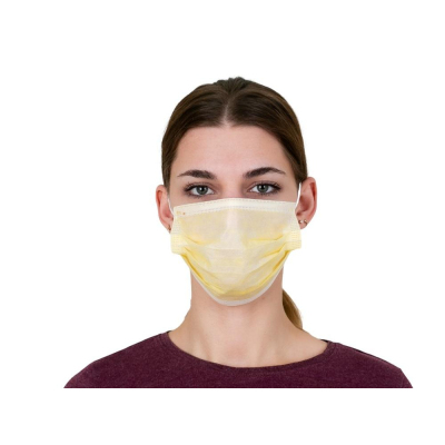 Маска медицинская 3х-слойная, одноразовая, желтый, 50 шт/уп