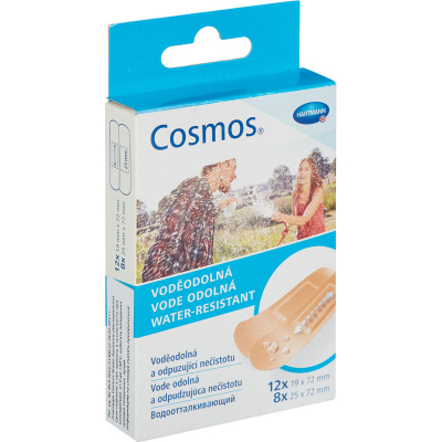 Набор пластырей водоотталкивающие 2 разм., 20 шт/уп. COSMOS