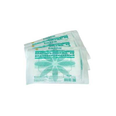 Перевяз. ср-ва Пластырь-повязка неткан основа водонепрониц 6x8см 50шт/уп
