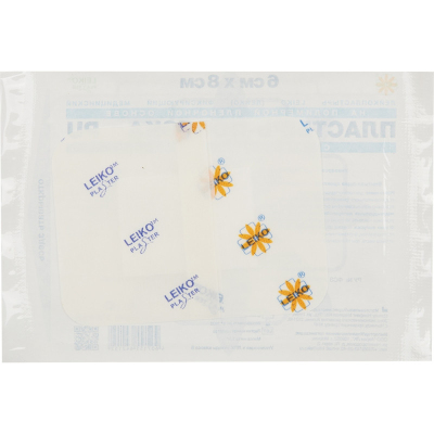 Перевяз. ср-ва Пластырь-повязка полим-плен основа впит подушка 6x8см LEIKO