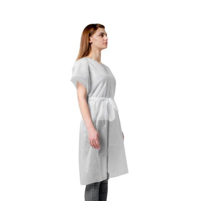 Халат-Кимоно без рукавов СМС белый 10шт/уп