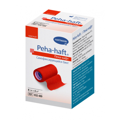 Перевяз. ср-ва Бинт самофикс эласт 4 м х 8 см, красный, PEHA-HAFT 9324892