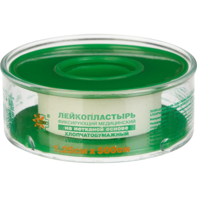 Перевяз. ср-ва Лейкопластырь 1,25х500см н/тканный в пластике
