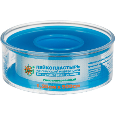 Перевяз. ср-ва Лейкопластырь 1,25х500см полимерный в пластике